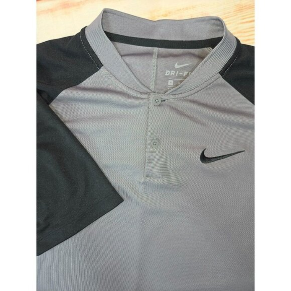 Nike Dri-Fit Mens Polo Shirt Gray & Black Medium - Picture 4 of 7